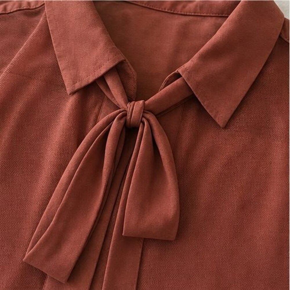 Rust Wrap Blouse - Picture 4 of 6
